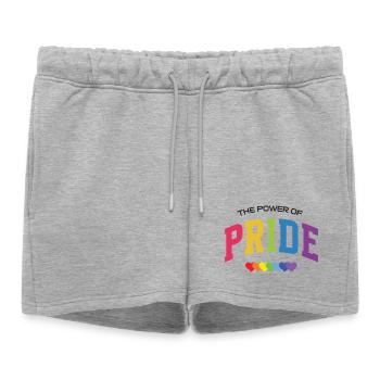 Mois de la Fierté LGBT - Le Pouvoir de la Fierté - Short de survêtement femme premium - gris chiné - Devant - AI Model Female 172 light (172cm)