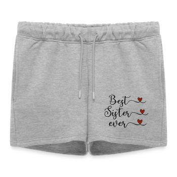 Meilleure sœur - Short de survêtement femme premium - gris chiné - Devant - AI Model Female 172 light (172cm)
