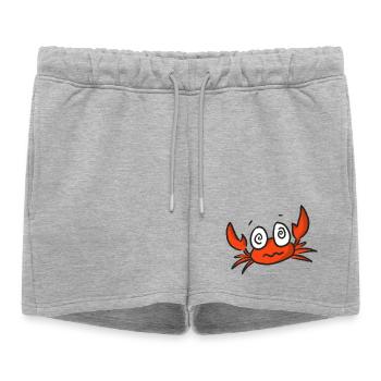 Dessin animé de crabe rouge aux grands yeux - Short de survêtement femme premium - gris chiné - Devant - AI Model Female 172 light (172cm)