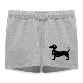 teckel - Short de survêtement femme premium - gris chiné - Devant - AI Model Female 172 light (172cm)