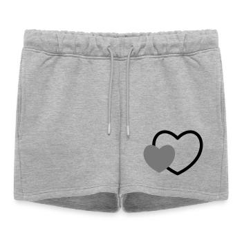 Coeur dans le coeur I cadeau d'amour 2 coeurs - Short de survêtement femme premium - gris chiné - Devant - AI Model Female 172 light (172cm)