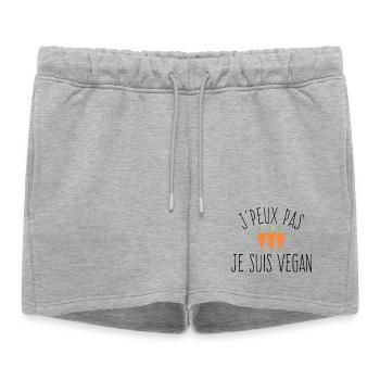 J'peux pas je suis vegan  - Short de survêtement femme premium - gris chiné - Devant - AI Model Female 172 light (172cm)