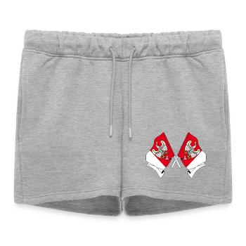 Two flags Greater Poland - Women’s Premium Organic Sweatshorts - heather grey - Front - AI Model Female 172 light (172cm)
