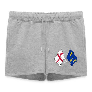 Drapeaux croisés du Cheshire et de l’Angleterre - Short de survêtement femme premium - gris chiné - Devant - AI Model Female 172 light (172cm)