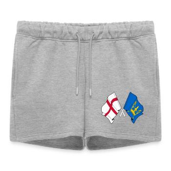 Drapeaux croisés du Suffolk et de l’Angleterre - Short de survêtement femme premium - gris chiné - Devant - AI Model Female 172 light (172cm)