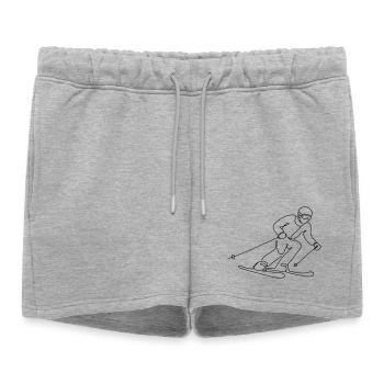 Illustration de skieur - Short de survêtement femme premium - gris chiné - Devant - AI Model Female 172 light (172cm)