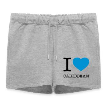 J’AIME LES CARAÏBES Karibik - Short de survêtement femme premium - gris chiné - Devant - AI Model Female 172 light (172cm)