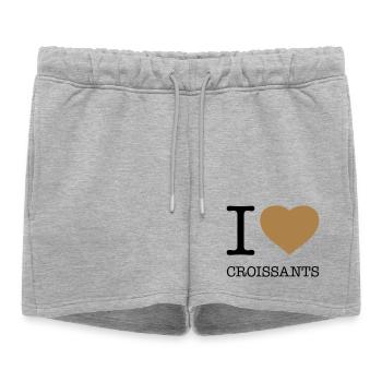 J’ADORE LES CROISSANTS France Brötchen - Short de survêtement femme premium - gris chiné - Devant - AI Model Female 172 light (172cm)