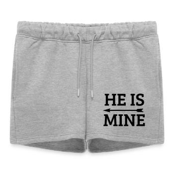 he is mine - Short de survêtement femme premium - gris chiné - Devant - AI Model Female 172 light (172cm)