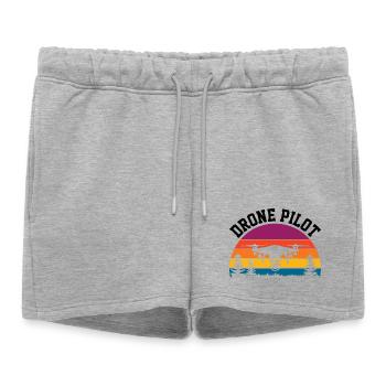 Pilote de drone - Short de survêtement femme premium - gris chiné - Devant - AI Model Female 172 light (172cm)