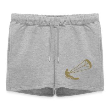 Kitesurfeur Silhouette Kiteboarding Adrenaline Sport - Short de survêtement femme premium - gris chiné - Devant - AI Model Female 172 light (172cm)