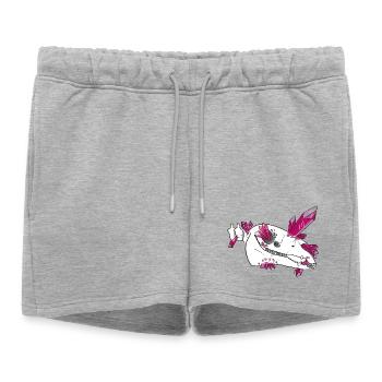 Crâne de Cristal - Cheval (par Leni Riosa) - Short de survêtement femme premium - gris chiné - Devant - AI Model Female 172 light (172cm)