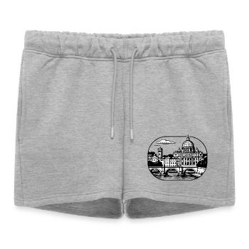 Silhouette de la ville romaine - Short de survêtement femme premium - gris chiné - Devant - AI Model Female 172 light (172cm)