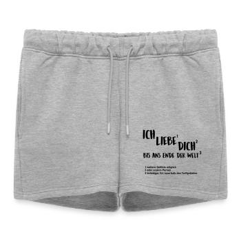 jusqu’à la fin du monde - Short de survêtement femme premium - gris chiné - Devant - AI Model Female 172 light (172cm)