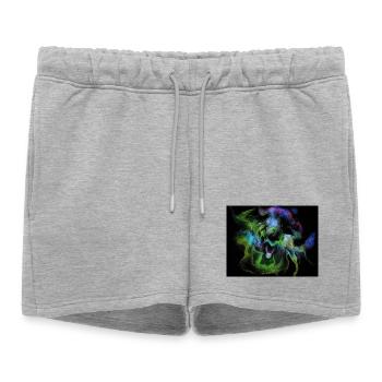 Cosmic Smoke Nebula Orb - Women’s Premium Organic Sweatshorts - heather grey - Front - AI Model Female 172 light (172cm)