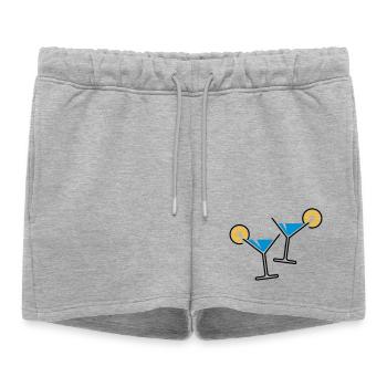 2 cocktail glasses (light blue) - Women’s Premium Organic Sweatshorts - heather grey - Front - AI Model Female 172 light (172cm)