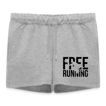free running - Women’s Premium Organic Sweatshorts - heather grey - Front - AI Model Female 172 light (172cm)