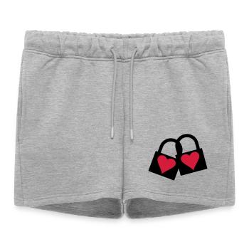 Love Lock - Short de survêtement femme premium - gris chiné - Devant - AI Model Female 172 light (172cm)