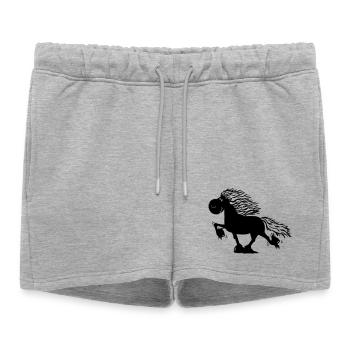 Drôle Cheval Islandais - Short de survêtement femme premium - gris chiné - Devant - AI Model Female 172 light (172cm)