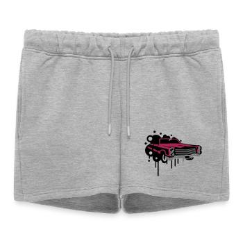 Graffiti de voitures anciennes - Short de survêtement femme premium - gris chiné - Devant - AI Model Female 172 light (172cm)