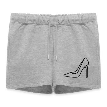 High Heel Icon Schuh Frauen Damen Kontur anpassbar - Frauen Premium Organic Sweatshorts - Grau meliert - Vorne - AI Model Female 172 light (172cm)