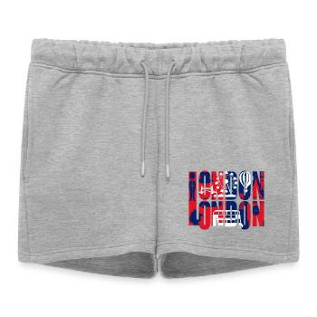 LONDON - Women’s Premium Organic Sweatshorts - heather grey - Front - AI Model Female 172 light (172cm)