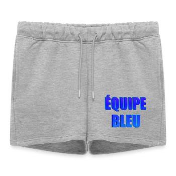 équipe bleu - Short de survêtement femme premium - gris chiné - Devant - AI Model Female 172 light (172cm)