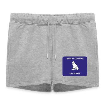 Malin comme un singe - Short de survêtement femme premium - gris chiné - Devant - AI Model Female 172 light (172cm)