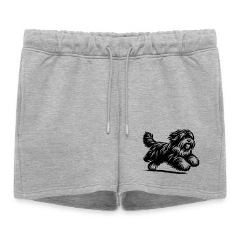 Terrier tibétain - Short de survêtement femme premium - gris chiné - Devant - AI Model Female 172 light (172cm)