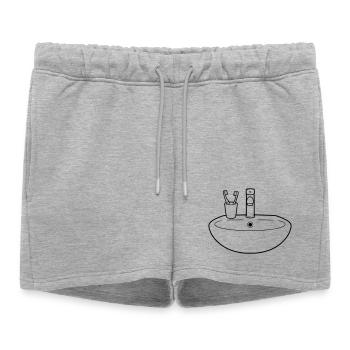 Sink Bathroom Plumbing Vector - Women’s Premium Organic Sweatshorts - heather grey - Front - AI Model Female 172 light (172cm)