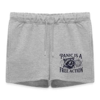 La panique est une action libre – Raccoon D20 Design - Short de survêtement femme premium - gris chiné - Devant - AI Model Female 172 light (172cm)
