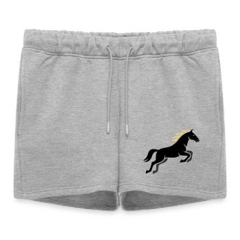 Noble Horse Mane Equestrian - Short de survêtement femme premium - gris chiné - Devant - AI Model Female 172 light (172cm)