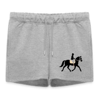 Logo de la silhouette du cavalier - Short de survêtement femme premium - gris chiné - Devant - AI Model Female 172 light (172cm)
