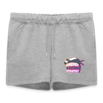 Stratégie d’économie d’énergie Chat - Short de survêtement femme premium - gris chiné - Devant - AI Model Female 172 light (172cm)