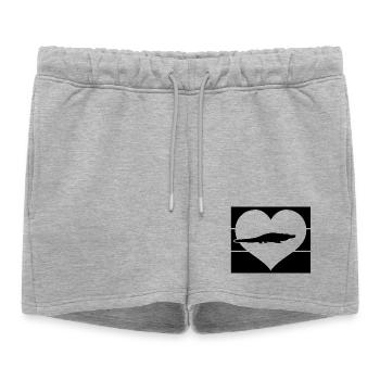 Cœur d’alligator - Short de survêtement femme premium - gris chiné - Devant - AI Model Female 172 light (172cm)
