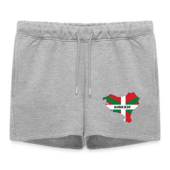 EUSKAL HERRIA - Short de survêtement femme premium - gris chiné - Devant - AI Model Female 172 light (172cm)