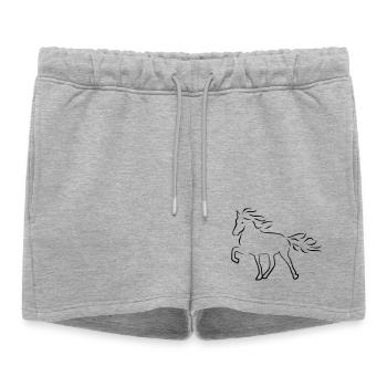 Cheval d’Islande - Short de survêtement femme premium - gris chiné - Devant - AI Model Female 172 light (172cm)