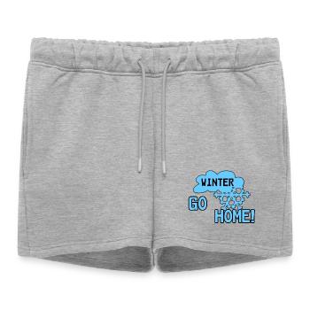Neige d’hiver drôle de cadeau - Short de survêtement femme premium - gris chiné - Devant - AI Model Female 172 light (172cm)