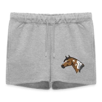 Portrait de cheval - Short de survêtement femme premium - gris chiné - Devant - AI Model Female 172 light (172cm)