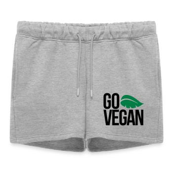 vegan - Women’s Premium Organic Sweatshorts - heather grey - Front - AI Model Female 172 light (172cm)