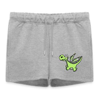 Puissant Dragon - Short de survêtement femme premium - gris chiné - Devant - AI Model Female 172 light (172cm)