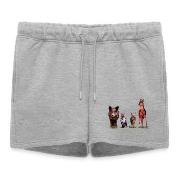 Quatuor sauvage - Short de survêtement femme premium - gris chiné - Devant - AI Model Female 172 light (172cm)