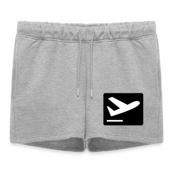 Avion qui décolle - Short de survêtement femme premium - gris chiné - Devant - AI Model Female 172 light (172cm)