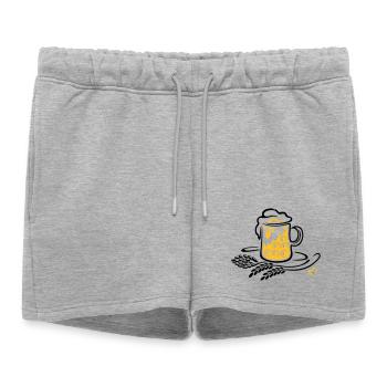 Bière Bière Mug Houblon Blé - Short de survêtement femme premium - gris chiné - Devant - AI Model Female 172 light (172cm)