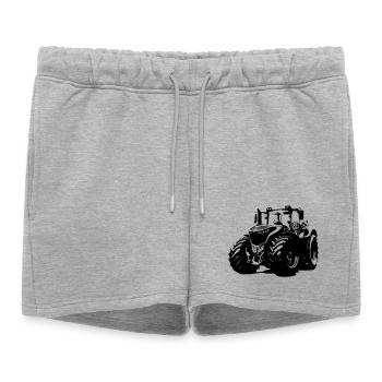 Tracteur allemand robuste avec des jantes rouges - Short de survêtement femme premium - gris chiné - Devant - AI Model Female 172 light (172cm)