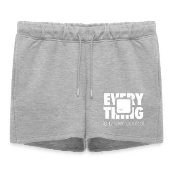 Sous ctrl (sombre) - Short de survêtement femme premium - gris chiné - Devant - AI Model Female 172 light (172cm)