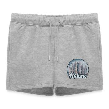 Milano Duomo Skyline - Women’s Premium Organic Sweatshorts - heather grey - Front - AI Model Female 172 light (172cm)