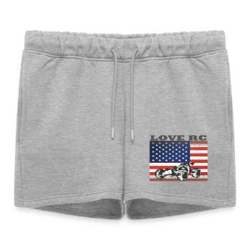Conception de véhicules tout-terrain et drapeau américain - Short de survêtement femme premium - gris chiné - Devant - AI Model Female 172 light (172cm)
