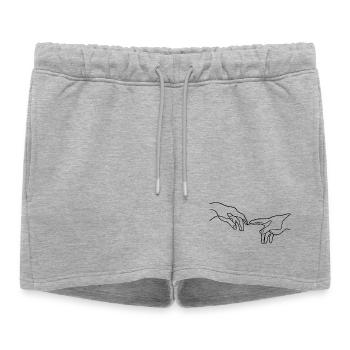 La création des mains d’Adam - Short de survêtement femme premium - gris chiné - Devant - AI Model Female 172 light (172cm)
