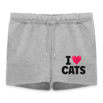 Chat - Short de survêtement femme premium - gris chiné - Devant - AI Model Female 172 light (172cm)